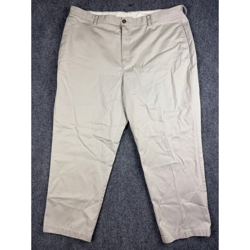 LL Bean Natural Fit Chino Pants Mens 44x30 Khaki Beige Cotton Twill 212332